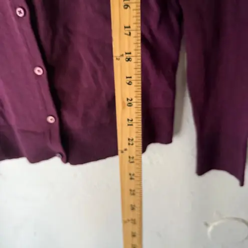 Merona  Y2k Burgundy Long Sleeve Button Front Crew Neck Cardigan Sweater M Preppy