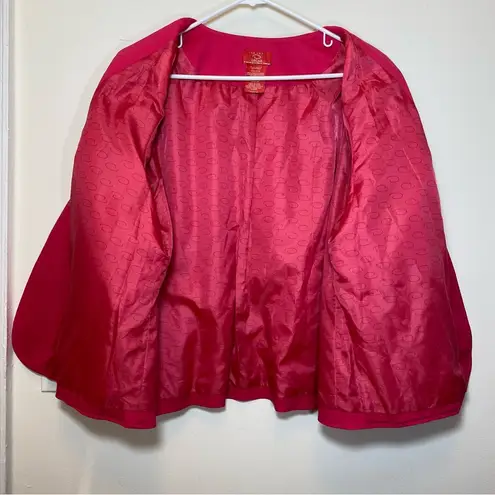 Oscar de la Renta | Vintage Floral Embroidered Single Button Blazer Pink 2XL