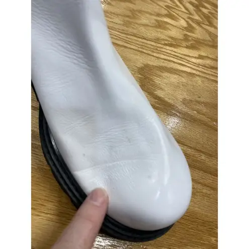 Frame Luxe Moda Chelsea Ankle Boots Women's 6.5 White Mid-Calf Round Toe S44