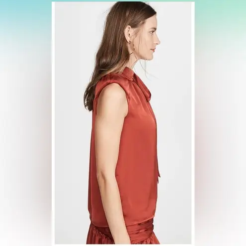 Ramy Brook M Aviva Structured Shoulder Blouse in Clay FLAW