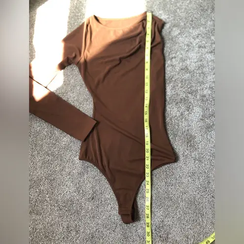NWT Song of Style Foley Bodysuit One Sleeve in Chocolate Brown Size Small