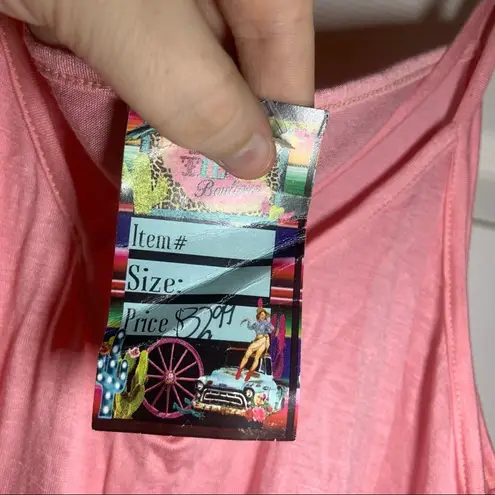 NWT BiBi Pink Colorblock/Animal Print Tie Knot Front Cami Tank S - Image 4