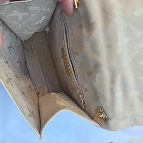 PALOMA PICASSO Vintage Ivory Leather Top Handle Bag made italy