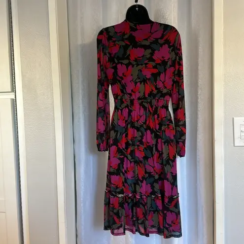 KATE & LILY MESH FLORAL Dress Sz: 12 Black