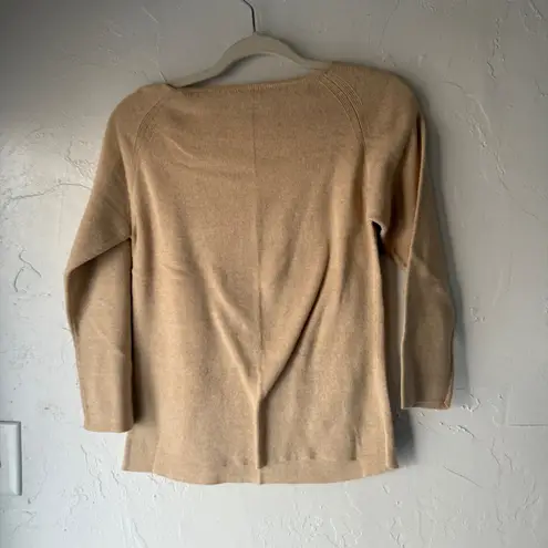 Indigenous Vintage 90s Square Neck Knit Sweater Top Beige Organic Cotton L Tan Size L