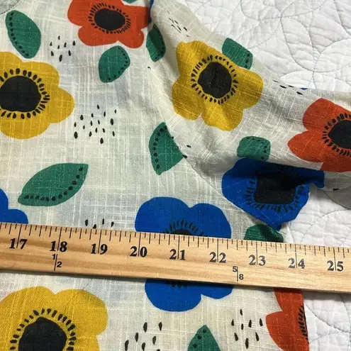 Dessau by womens sz XL asymmetrically cut blouse hidden buttons one inset pocket Blue