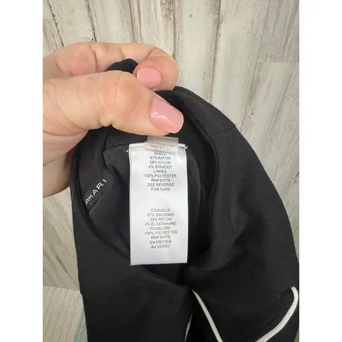 T Tahari Black Pencil Skirt With White Contrast Piping Knee-Length Size S