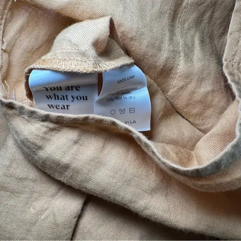 Mate the Label  Maya Linen‎ Overalls Jumper Jumpsuit Apricot Peach Size M thumbnail 5