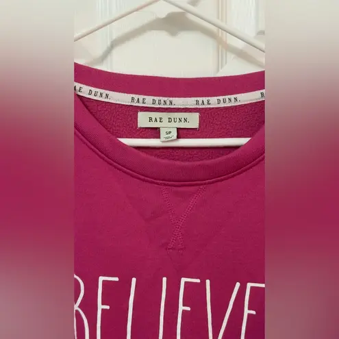 Rae Dunn  Magenta 'Believe' Long Sleeve Top thumbnail 2