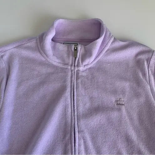 Juicy Couture Juicy by  Lilac Sky Purple Terrycloth Y2K Zip Up Sweatshirt XL