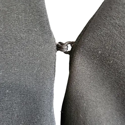 Bisou Bisou Michele Bohbot Ruffle Collared Black Vest Sleek Waist Coat Sz Small