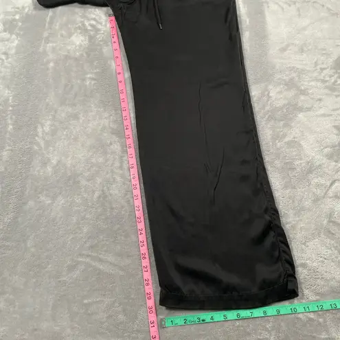James Perse Pants 4 XL Black Satin Wide Leg Evening Dressy Drawstring Silky