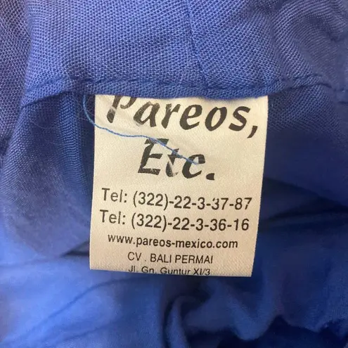 Pareos etc Royal Blue Mexican Beach High Rise Wide Leg Beaded Palazzo Slit Pants Size undefined