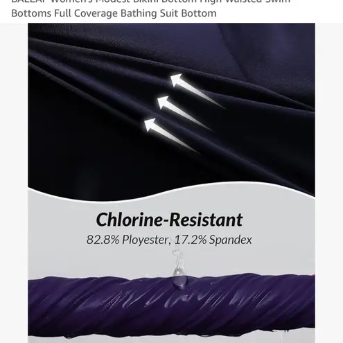 Baleaf Modest Bikini Bottom High Waisted Full Coverage nwt