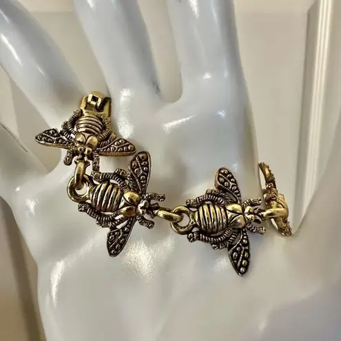 Bergdorf Goodman vintage gold tone bee bracelet