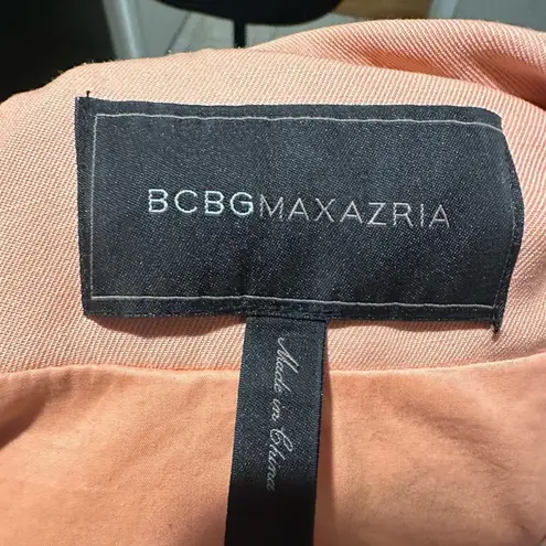 BCBG Maxazria Peach Blush Abree Relaxed Draped Open Front Jacket Blazer