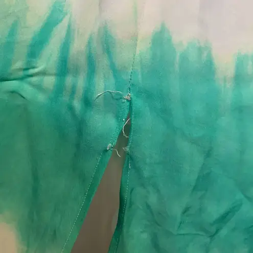 ALC Frank A.L.C. Tallulah white green & navy tie-dye sleeveless silk midi dress size 6