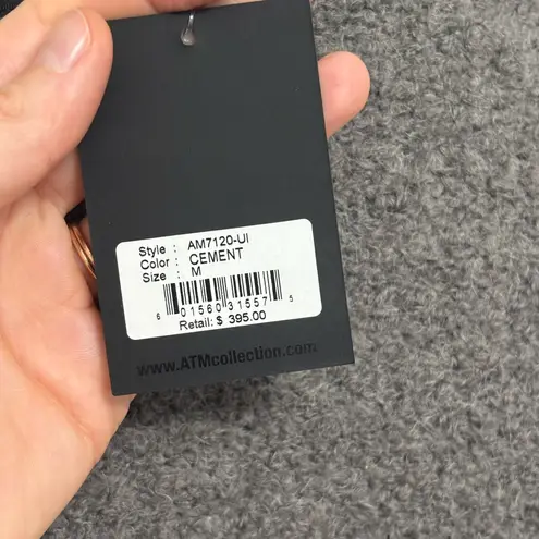 NWT ATM Alpaca Merino Wool Fuzzy Zip Up Sweater Jacket in Charcoal