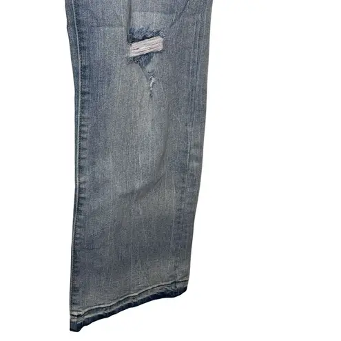 Dollhouse Women's Jeans High Rise Flare Distressed Light Wash Denim Sz. 30 NWT