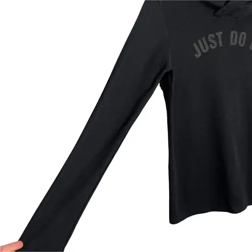 Nike  Dri Fit Black JUST DO IT Training Hooded Shirt Hoodie