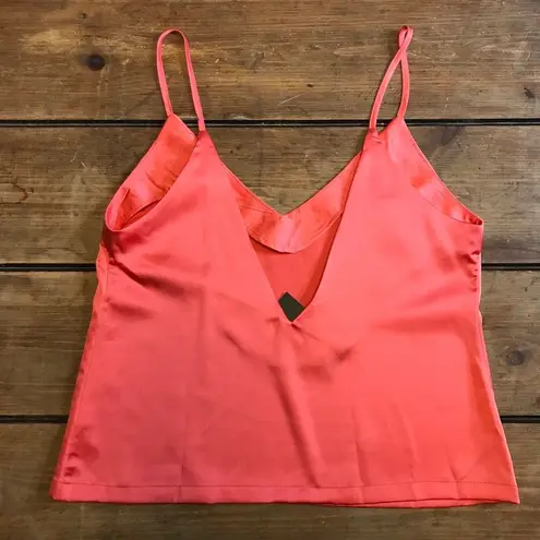 Nasty Gal  V You Never Satin Cami Coral Pink Size 10 NWT