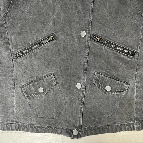 Calvin Klein Vintage  Black Wash Denim Biker Style Jacket Women’s Size Small