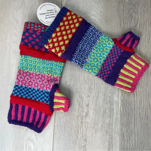Solmate Socks Fingerless Mittens NWT colorful unisex (one size) winter snow boho Red