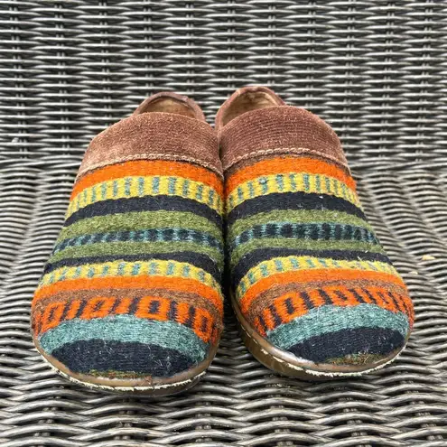 Born Kimmy Women's Size 6 Wool Southwestern Clogs Mules‎ Shoes Brown Multicolor