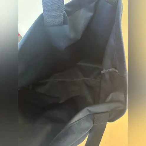 Velour Navy Blue Tote Bag with Gold Lettering