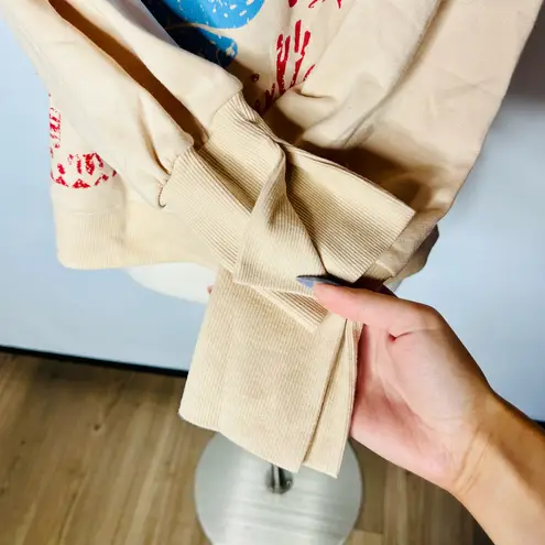 Tan Beach Themed Boho Top Size XS