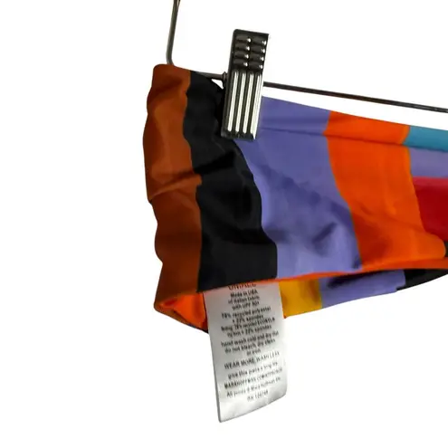 Mara Hoffman Abigail Sunglow Stripe Multicolor Strapless Bandeau Bikini Top S