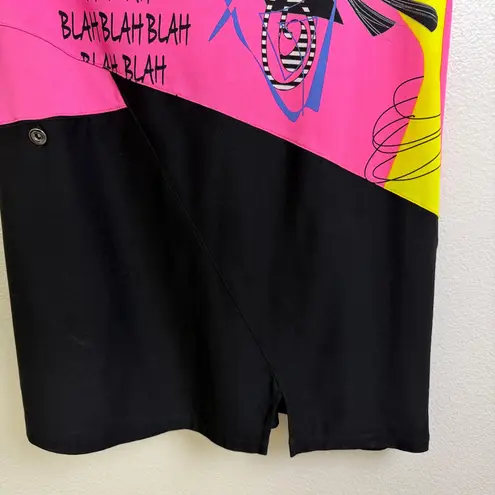 Jamie Sadock Dress Medium Pink Sleeveless Graphic Blah Blah Art Golf Tennis