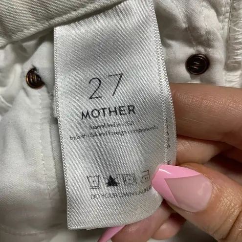 MOTHER The Looker Crop Jeans in Glass Slipper White Size 27