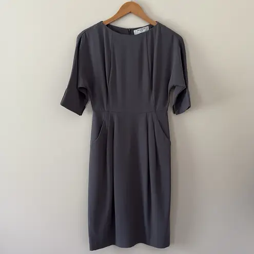 MM.LaFleur Grey Mei 3/4 Sleeve Pocket Shift Dress in Monsoon Size 2