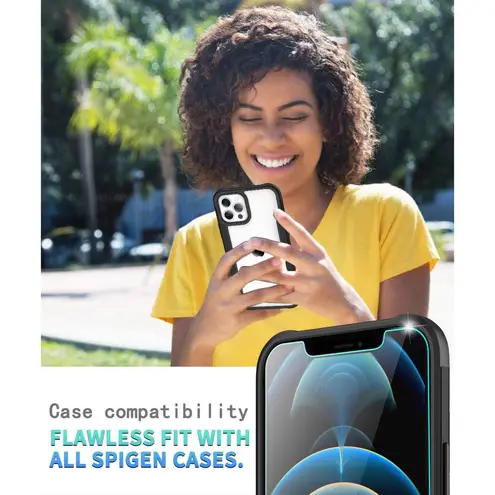 iPhone 12 Pro Max Military Grade Case with 2 Screen Protectors 6.7” Black