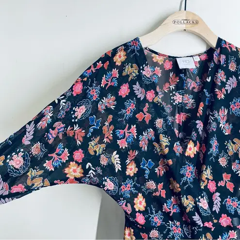 HD in Paris Anthro Floral Sheer Maxi Dress Black Multicolor size 0