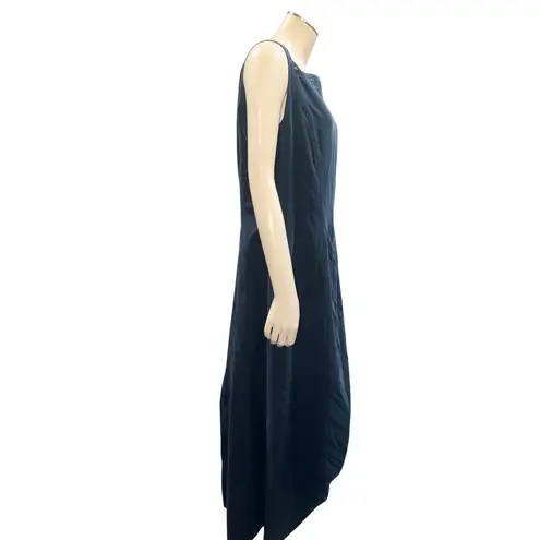 Mondi 44 Navy Blue Silk Sleeveless Maxi Dress Vintage 90s Formal Gown Slit Back Size undefined