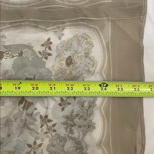 Liz Claiborne Collection Beige Floral Silk Blouse Shirt Set Womens Size Large Tan