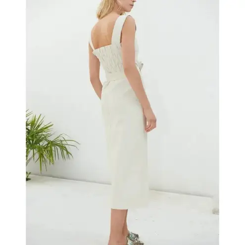 Nanushka Sally Denim Creme Midi Dress XS