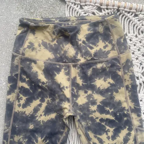 Varley High Rise Leggings Tie Dye Printed 7/8 Ankle Length Size Medium