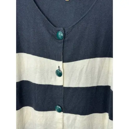 Isabella Sinclair Black & White Stripe Cardigan Chunky Buttons Women's Large