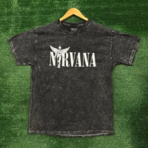 Nirvana “In Utero” faded black 90s style T-shirt. Size large