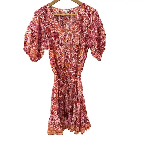 Poupette St. Barth Poupette St. Barth Mini Bona V-Neck in Red Chagal Size Medium