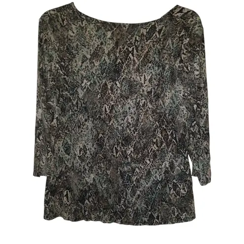 Dana Buchman Snake Print Blouse Large
