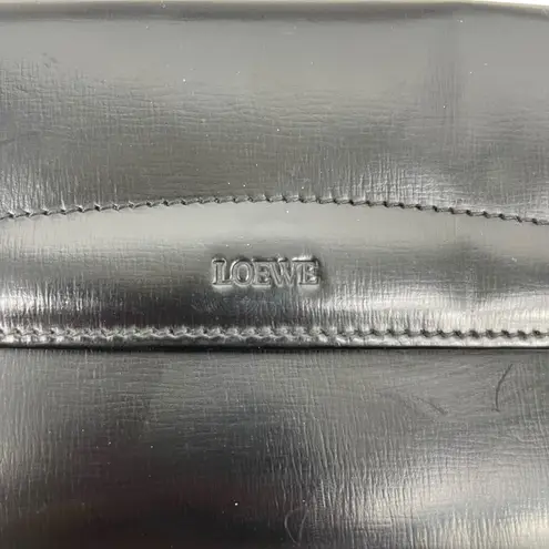 Loewe Black Smooth Leather Bifold Long Wallet Women Made in Spain