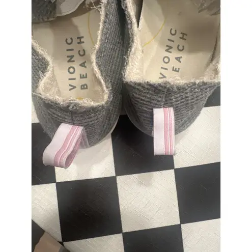 Vionic Malibu Gray Waffle Knit Slip On Casual Comfort Shoes Women's Size 8