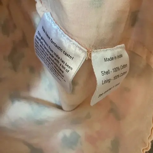 Rococo Sand Mimi Ruffle Trim Long Sleeve Mini Wrap Dress Pink Floral Barbiecore Pink