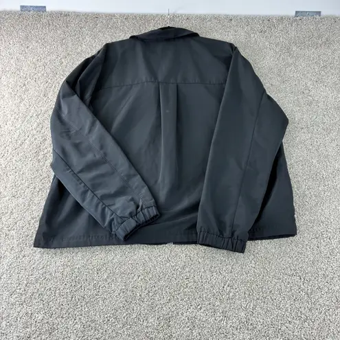 Fabletics  Boucle Shirt Jacket Womens L Black Long Sleeve Snap Lightweight Casual