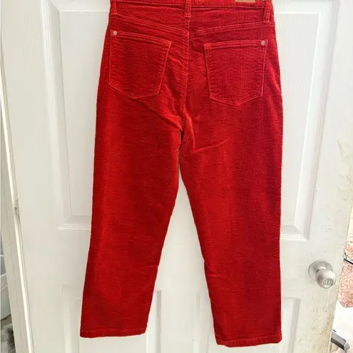 Judy Blue High Rise Button Fly Red Rust Corduroy Ankle Straight Pants Size 9/29
