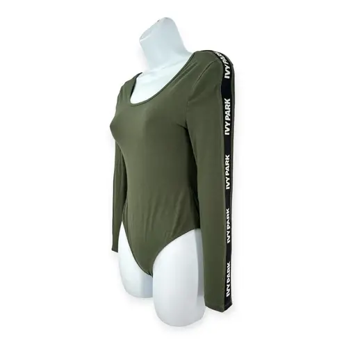 Ivy Park by Beyoncé | XXS | Dark Khaki Green Logo Ribbon Long Sleeve Bodysuit